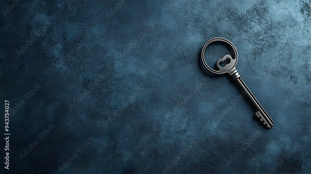 Poster a minimalist and clean set of household keys arranged on a blank white or gray surface with ample co