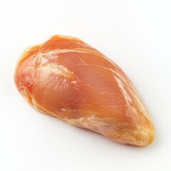 Raw Chicken Breast Isolated on White Background.