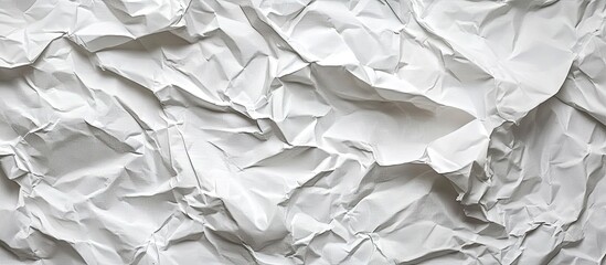 Obraz premium Wrinkled or crumpled white stencil or tissue paper serves as the texture for a crumpled paper background. with copy space image. Place for adding text or design