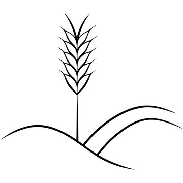 recommend clip art: vector wheat field swaying in line art