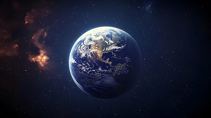 Fototapeta premium A stunning view of Earth from space, showcasing its beauty and intricate details.