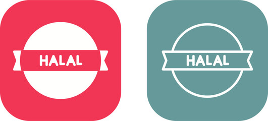 Halal Sticker Vector Icon