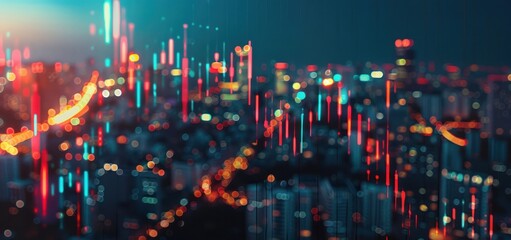 Cityscape with Data Overlay