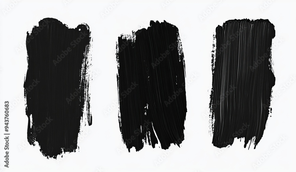 Poster white background with isolated strokes. a set of black marker paint textures.