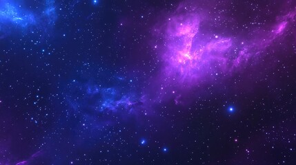 Fototapeta premium Purple and blue stars in a space background