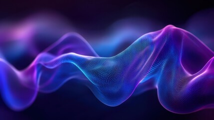 Abstract Blue and Purple Wave Pattern Background - Digital Art Design
