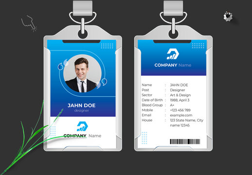 Professional And Modern Office ID Card Design Template