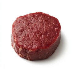 Raw Beef Steak Isolated on White Background.