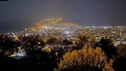 city skyline at night