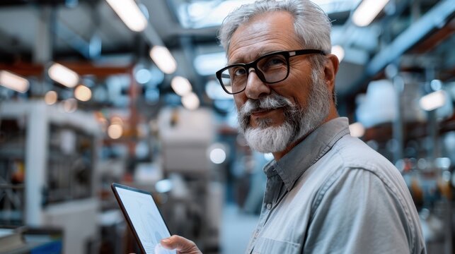 The Factory Worker with Tablet