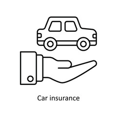 Car Insurance Vector outline icon design illustration. insurance symbol on white background EPS 10 File .