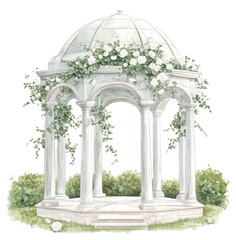 Naklejka premium PNG Elegant garden gazebo with flowers