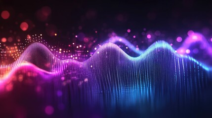 Digital background for tech, AI, data, audio, graphics