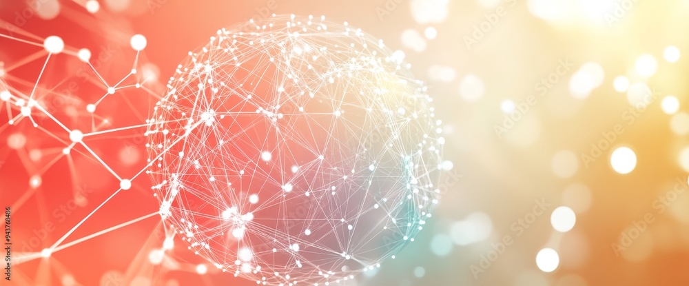 Poster abstract global network and connectivity concept on a white background using lines, dots, or connect