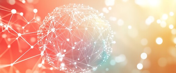 Abstract global network and connectivity concept on a white background using lines, dots, or connections