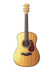 Naklejka premium Acoustic Guitar with Strings and Soundhole