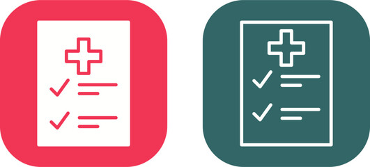 Fototapeta premium Medical Examination List Vector Icon