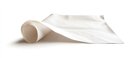 Baking paper sheet isolated on a white background. with copy space image. Place for adding text or design