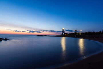 West Point Lighthouse Museum blue hour