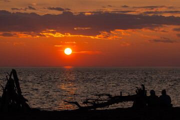 Spectacular sunset over Atlantic Ocean in Prince Edward Island, Canada