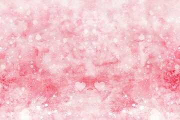 Fototapeta premium A pink background with white dots and hearts