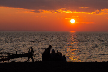 Spectacular sunset over Atlantic Ocean in Prince Edward Island, Canada