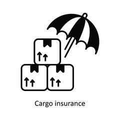 Cargo InsuranceVector solid icon design illustration. insurance symbol on white background EPS 10 File .
