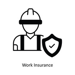 Work Insurance Vector solid icon design illustration. insurance symbol on white background EPS 10 File .