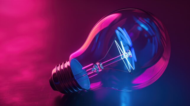 The bright neon lightbulb