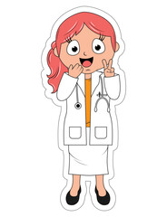 Obraz premium Little Doctor Cartoon