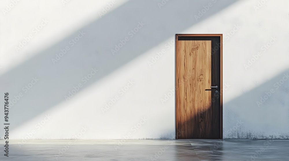 Poster a minimalist and clean door design with a simple handle and ample copy space showcasing a modern and