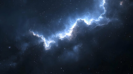 Fototapeta premium A swirling nebula of gas and dust in deep space, illuminated by distant stars.