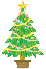 クリスマスツリーのイラスト ベクター素材