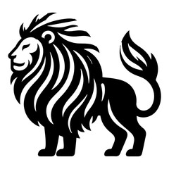 Obraz premium male lion clip art flat style.
