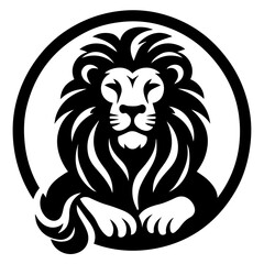 male lion clip art flat style.