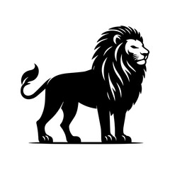 male lion clip art flat style.