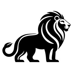 male lion clip art flat style.