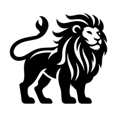 Obraz premium male lion clip art flat style.