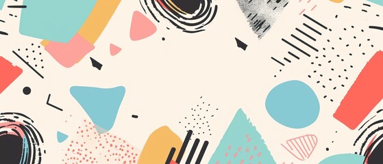 Abstract Artistic Background with Vibrant Colors and Geometric Shapes
