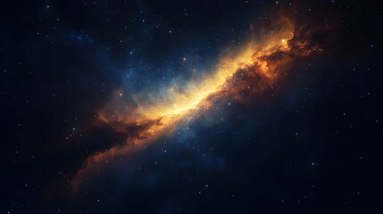 Fototapeta premium A vast, dark space with a luminous nebula stretching across the frame.