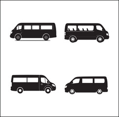 mini Bus silhouette vector Design automobile 