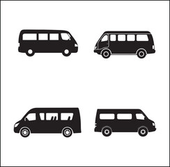 mini Bus silhouette vector Design automobile 
