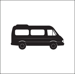 Bus Icon vector isolated on white background. Black bus vector icon