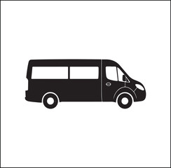 Bus Icon vector isolated on white background. Black bus vector icon