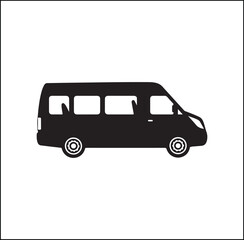 Bus Icon vector isolated on white background. Black bus vector icon