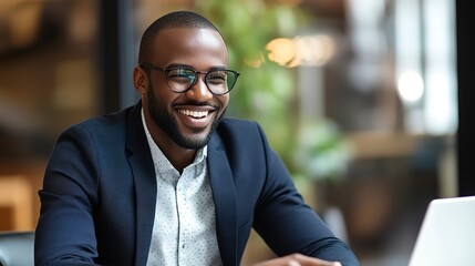 Businessman negotiating business with a smile