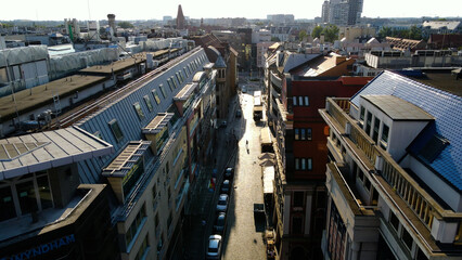 view city from the height of modern wish development architecture Europe Wroclaw Poland