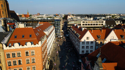 view city from the height of modern wish development architecture Europe Wroclaw Poland