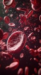 Detailed Microscopic View of Blood Drop with Platelets