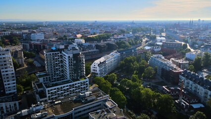 Fototapeta premium city Europe beautiful top view aerial photography of Wroclaw Poland